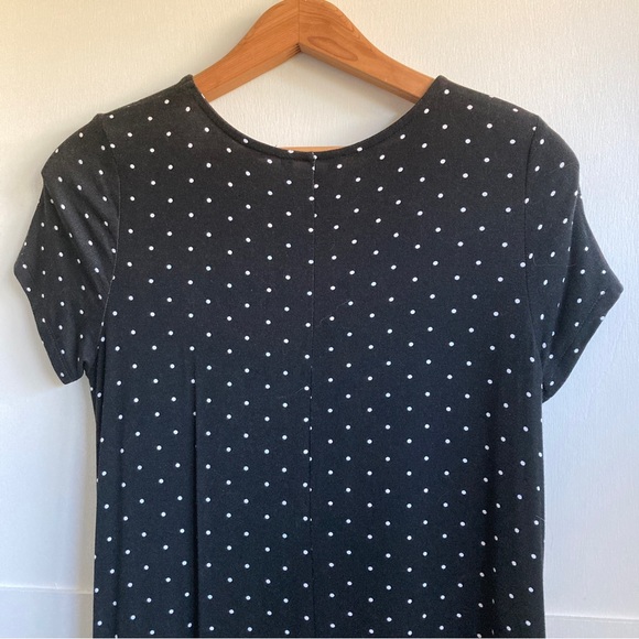 bnwt black and white polka dot stretch tshirt dress | size small - Picture 5 of 7